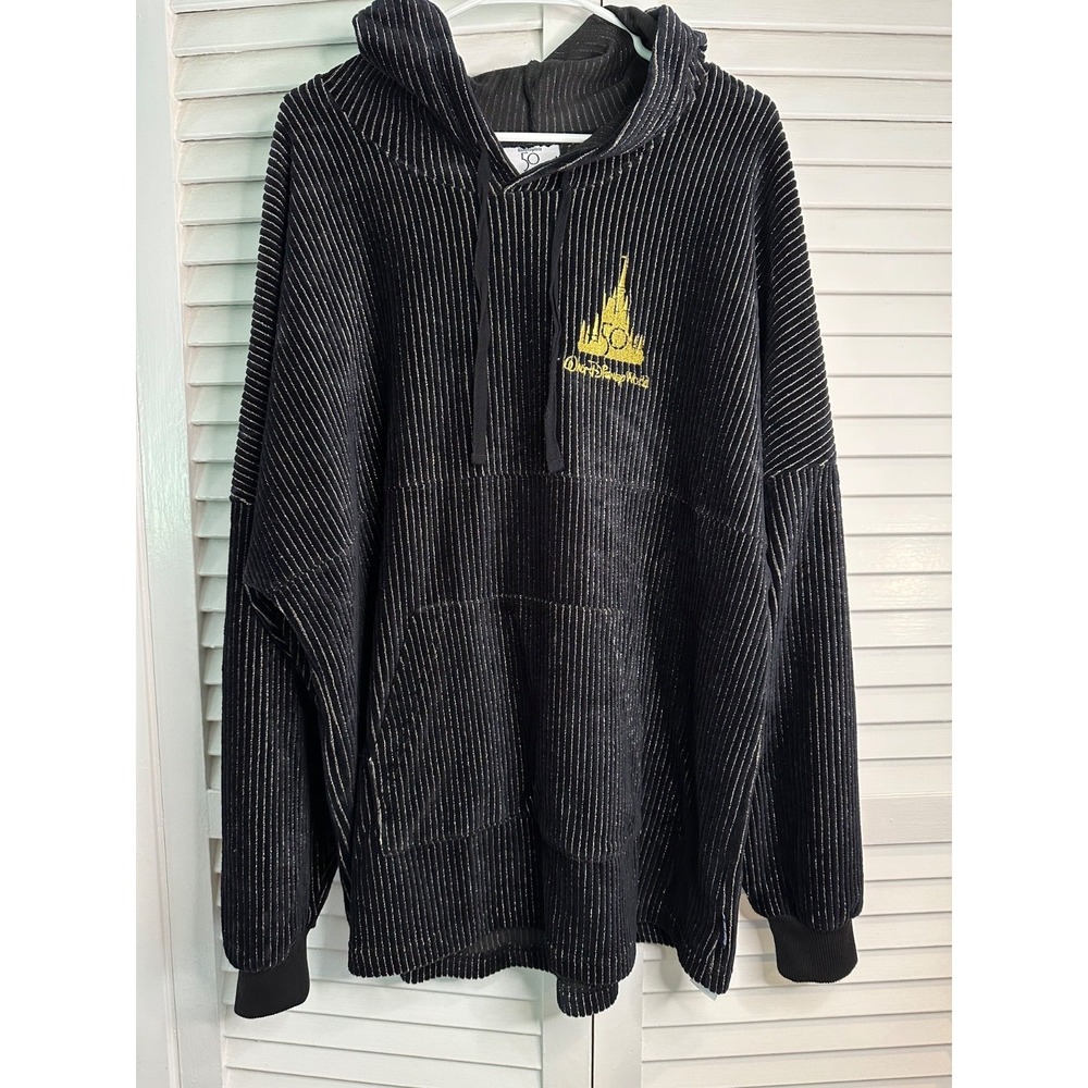 Spirit Jersey XL Walt Disney World Black & Gold 50th Anniversary Velour Hoodie